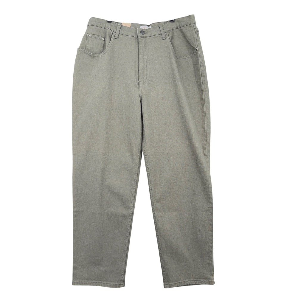 Cherokee‎ Straight Leg Pants Womens 18P Cotton Spandex Olive Green